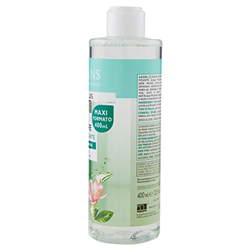 CLINIANS HYDRA PLUS agua purificadora micelar activa para pieles mixtas o grasas, con Té Verde y Magnolia, 400 mL