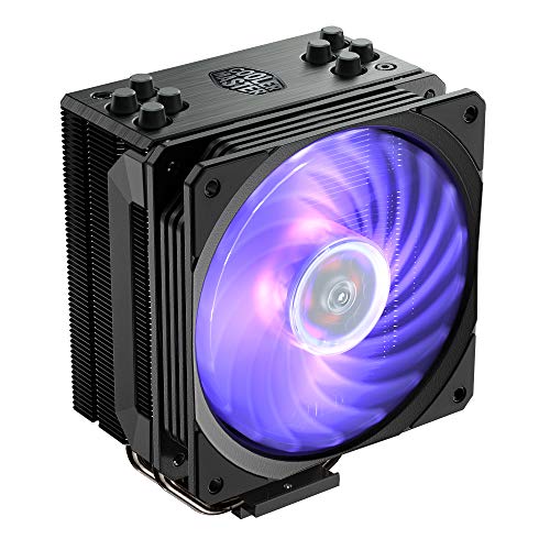 Cooler Master Hyper 212 RGB Black Edition Sistema Refrigeración - Elegante, Llamativo y Preciso - 4 Tubos de Calor Contacto Directo Continuo con Aletas, Ventilador SF120R RGB