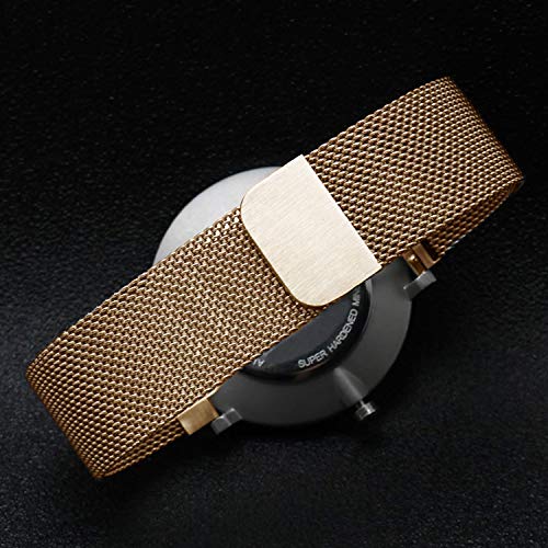 Correas para Relojes de Acero Inoxidable Milanese Mesh Correa de Reloj Magnética Reemplazo de la Banda de Reloj de Pulsera de Malla de Acero Inoxidable para Hombres y Mujeres (20mm, Oro Rosa)