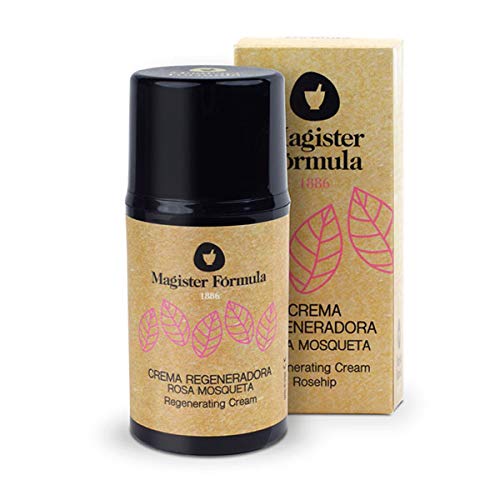 Crema Rosa Mosqueta 50 ml | Extracto de Aceite 100% puro | Hidratante y Regeneradora Facial | Antiedad, Antiarrugas, Antimanchas | Mujer y Hombre | Día y Noche | Magister Formula