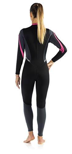 Cressi Lei Monopieza para Mujer en Neopreno de 2.5 mm para Aguas Cálidas, Negro/Gris/Rosa, S/2