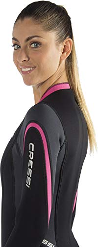 Cressi Lei Monopieza para Mujer en Neopreno de 2.5 mm para Aguas Cálidas, Negro/Gris/Rosa, S/2