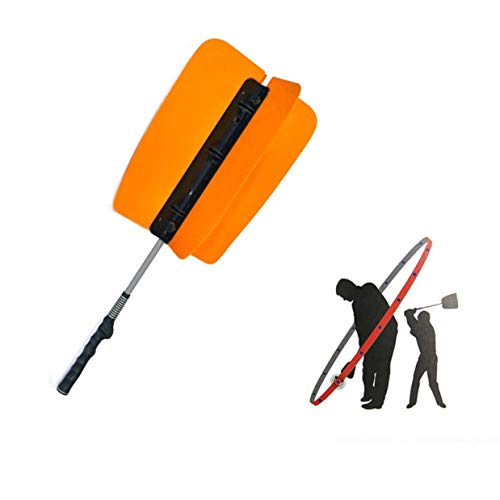 CRESTGOLF Golf Power Swing Fan Trainer Guía de práctica Ayudas de Entrenamiento, Golf Swing Trainer Power Resistance Fan Golf Pinwheel Speed Practice Training-Naranja