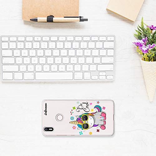 dakanna Funda para BQ Aquaris X - X Pro | Unicornio con Gafas Frase: Be Cool | Carcasa de Gel Silicona Flexible | Fondo Transparente