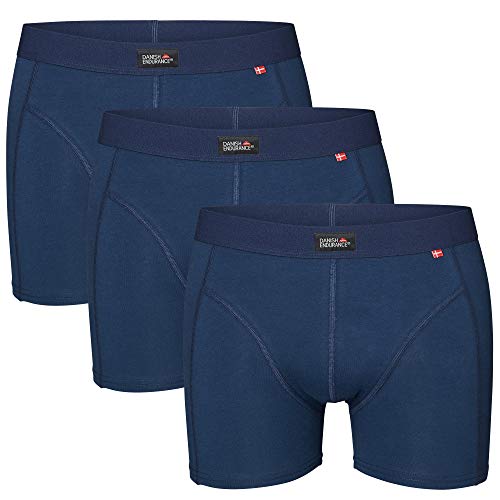 DANISH ENDURANCE Bóxers para Hombres Pack de 3 (Azul Marino, X-Large)