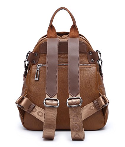 DEERWORD Para mujer Bolsos mochila Bolsos bandolera Carteras de mano Mochila escolar Bolsa para portátil Cuero Marrón