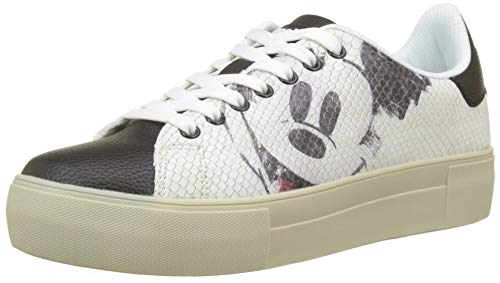 Desigual Star Mickey Mouse, Zapatillas para Mujer, Blanco (Blanco 1000), 36 EU