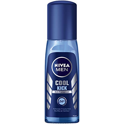 Desodorante Nivea Men Cool Kick en paquete de 1 unidad (1 x 75 ml), antitranspirante para una sensación refrescante en la piel, desodorante con protección de 24 h