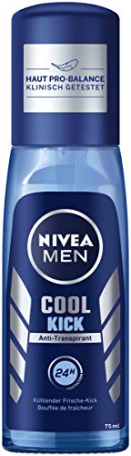 Desodorante Nivea Men Cool Kick en paquete de 1 unidad (1 x 75 ml), antitranspirante para una sensación refrescante en la piel, desodorante con protección de 24 h