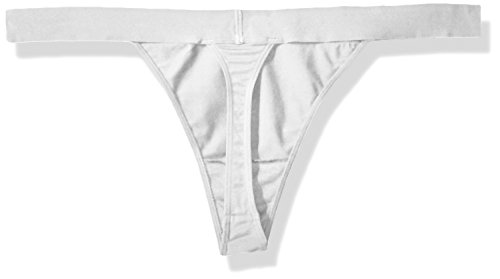 DKNY Women's Classic Cotton Thong, Poplin White, Medium