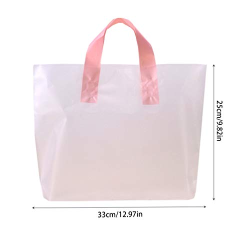 Doitool 50 Piezas de Bolsas de Plástico Transparente con Asas Bolsas de Mercancías Bolsas de Compras de Regalo Al por Menor Bolsas Reutilizables para Recuerdos de Fiestas de Supermercados