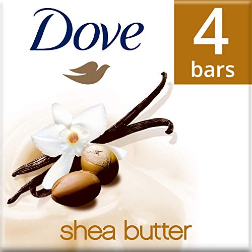 Dove jabón de baño exfoliante con karité y vainilla 4 x 100g, juego de 2