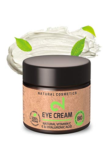 DUAL Eye Cream | Crema Para Ojos Natural y Vegana |Vitamina C y Ácido Hialurónico | Microalgas y Brócoli | Para Contorno de Ojos | Hidratación y Anti-edad | Certificado | 25m | Hecho en Alemania