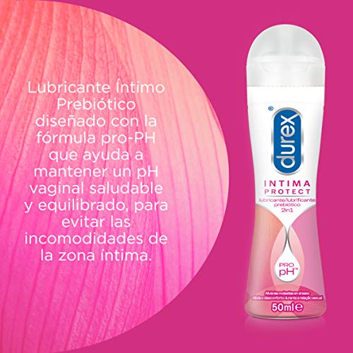 Durex Íntima Protect Lubricante Prebiótico 2In1, Fórmula Pro-Ph, Base Acuosa Y Libre De Fragancias – 50 ml