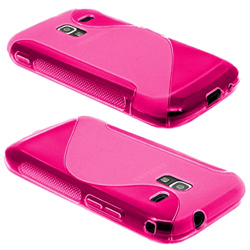 ebestStar - Funda Compatible con Samsung Ace 2 Galaxy i8160, S7560M Carcasa Gel Silicona Gel TPU Motivo S-línea, S-Line Case Cover + Lápiz +3 Peliculas, Rosa [Aparato: 118.3 x 62.2 x 10.5mm, 3.8'']