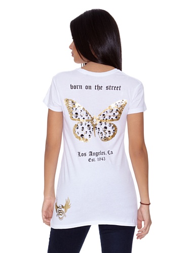 Ed Hardy Camiseta S S Buterfly Woman Blanco XL