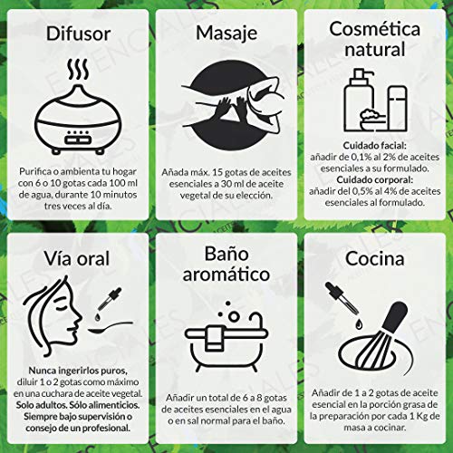 Essenciales - Aceite Esencial de Bergamota, 100% Puro, 10 ml | Aceite Esencial Citrus Bergamia