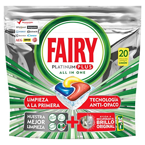 Fairy, Pastillas Lavavajillas Platinum Plus, 100 Cápsulas Todo en 1, 5 x 20 unidades