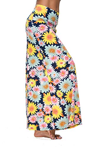 Falda Larga Maxi de Impresión de Estilo Bohemio de Las Mujeres Falda Ocasional (L, 3)