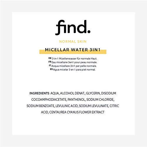 FIND - Agua micelar 3 en 1 para piel normal (3x400ml)