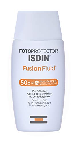 Fotoprotector ISDIN Fusion Fluid SPF 50+ - Protector solar facial, Matificante, Oil-free, No comedogenico, Apto para piel atópica, 50 ml