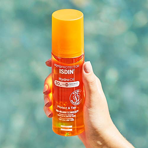 Fotoprotector ISDIN HydroOil SPF 30 - Protector solar corporal bifásico que protege y broncea la piel, 200 ml