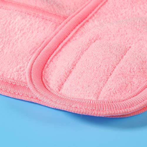 Frcolor 3Pcs Spa Facial Diadema Maquillaje Baño Deporte Envoltura para la cabeza Terry Cloth Diadema Estiramiento Toalla con cinta mágica para lavarse la cara (Blanco, Negro, Rosa)