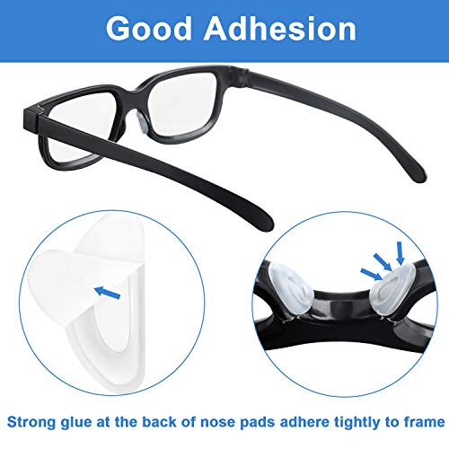 Frienda 60 Pares Almohadillas de Nariz Adhesivas para Gafas, Almohadillas de Nariz de Gafas Silicona Suave de Palo en Forma D Antideslizante Transparente para Gafas, 15 mm