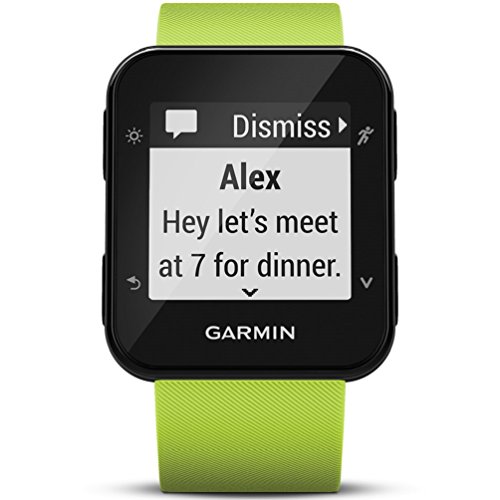 Garmin Forerunner 35- Reloj GPS con monitor de frecuencia cardiaca en la muñeca, monitor de actividad y notificaciones inteligentes, color lima