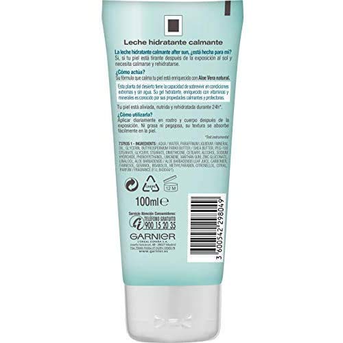 GARNIER DELIAL After Sun Leche Hidratante Calmante con Aloe Vera Natural, Formato Viaje - 100 ml