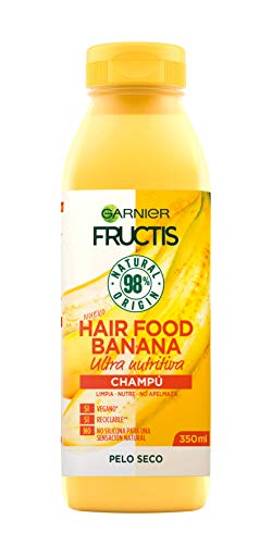 GARNIER Fructis Hair Food Champú Nutritivo de Banana para Pelo Seco - 350 ml