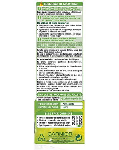 Garnier Nutrisse Creme Coloración Nutritiva Permanente, Tinte 100% Cobertura de Canas con Mascarilla Nutritiva de 4 Aceites - Tono 6.41 Marrón Intenso