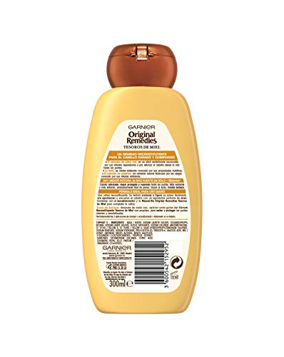 Garnier Original Remedies - Champú Reconstituyente Tesoros de Miel para Pelo Seco o Dañado, Quebradizo - 300 ml