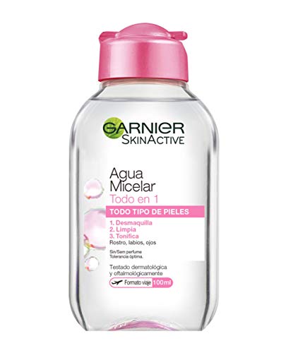 Garnier Skin Active - Agua Micelar Clásica Todo en Uno, Pieles Normales, Formato Viaje, 100 ml