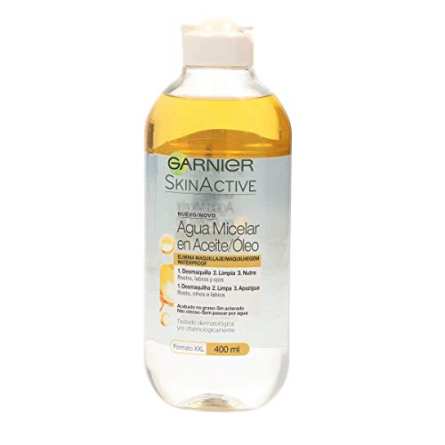 Garnier Skin Active, Agua micelar (piel grasa, en aceite waterproof) - 400 ml.