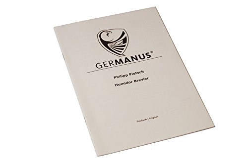 GERMANUS Humidor de Puros Classicus II con Higrómetro y Humidificador y el Manual Libro en Marrón