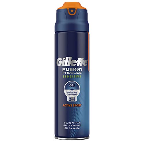 Gillette Fusion ProGlide Sensitive 2 En 1 Active Sport Gel De Afeitado 170 ml, Para Piel Sensible