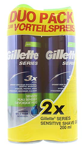 Gillette Series Shave Gel Piel Sensible, DuoPack, 400 ml