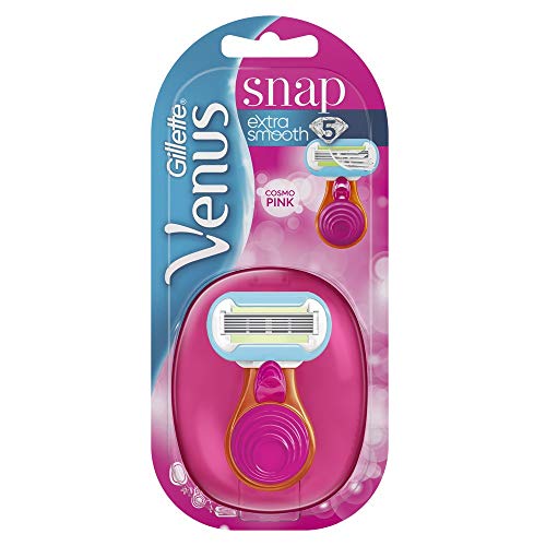 Gillette Venus Snap con Extra Smooth Maquinilla Portátil para Mujer, con 5 Hojas con Revestimiento Similar al Diamante