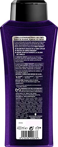 Gliss - Champú Fiber Therapy para cabello sobreprocesado (Plancha y/o tinte) - 4 uds de 400 ml - Schwarzkopf