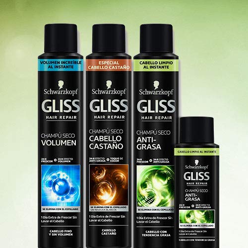 Gliss - Champú Seco Volumen - 3 uds de 200 ml