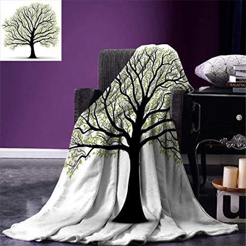 GSSWXN Tree of Life Throw Blanket Big Lush Tree con Muchas Hojas y Ramas Nature Trust Home Artprint Warm Microfiber Blanket