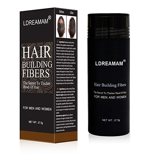 Hair Building Fibers Densificador de cabello, cabello fino y escaso, zonas de calvicie, efecto visible inmediato gracias a las microfibras de queratina natural, para hombres y mujeres, negro, 27,5 g.