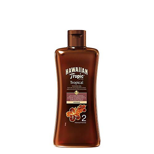 Hawaiian Tropic Aceite Solar - Aceite bronceador con protección SPF 2, Fragancia Tropical