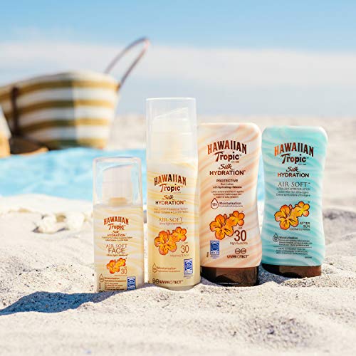 Hawaiian Tropic AfterSun Air Soft - Loción Hidratante Ultra Ligera para Después de la Exposición al Sol, Fragancia Coco y Papaya, Verde, 180 ml