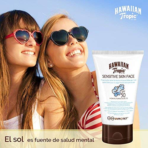 Hawaiian Tropic Sensitive Skin Face - Crema Solar para la Cara de Piel Sensible, SPF 50, 60ml