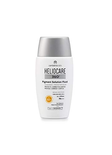 Heliocare 360° Pigment Solution Fluid SPF 50+ - Crema Solar Facial, Fotoprotector Ultraligero, Previene y Corrige Manchas, Unifica el Tono de la Piel, 50ml