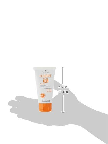 Heliocare Ultra 90 - Crema Solar Facial SPF 50+, Protección Muy Alta, Nutre e Hidrata, sin Residuo Blanco, sin Efecto Máscara, Pieles Normales o Secas, 50ml