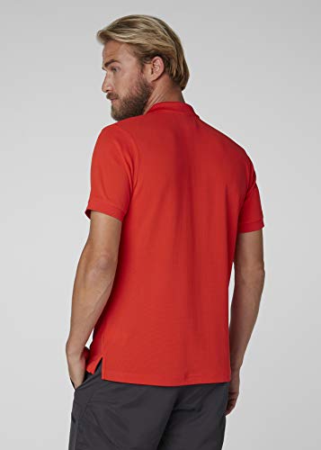 Helly Hansen Driftline Camiseta Tipo Polo de Manga Corta con Tejido de Secado rápido y Logo HH en el Pecho, Hombre, Rojo (Alerta), 2XL