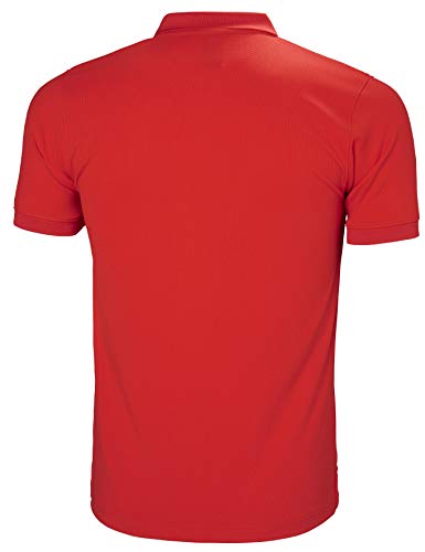 Helly Hansen Driftline Camiseta Tipo Polo de Manga Corta con Tejido de Secado rápido y Logo HH en el Pecho, Hombre, Rojo (Alerta), 2XL